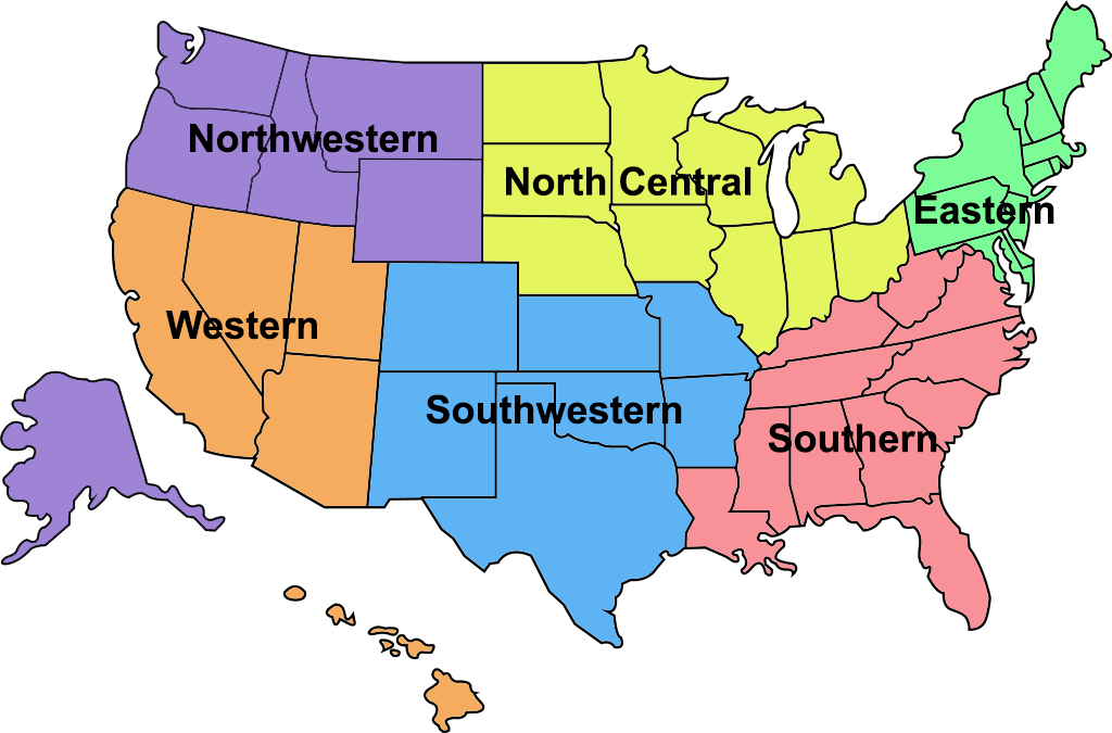 Map of regions