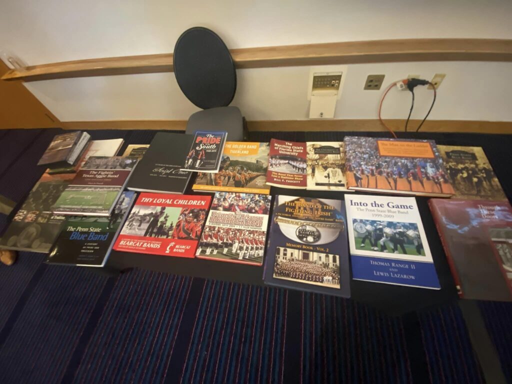 band history books on table